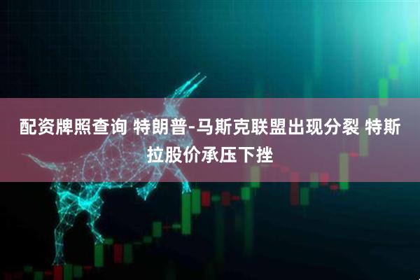 配资牌照查询 特朗普-马斯克联盟出现分裂 特斯拉股价承压下挫