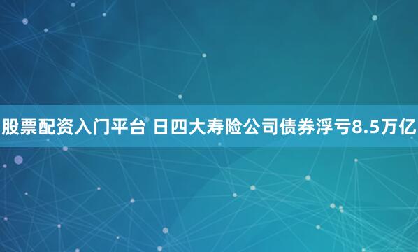 股票配资入门平台 日四大寿险公司债券浮亏8.5万亿