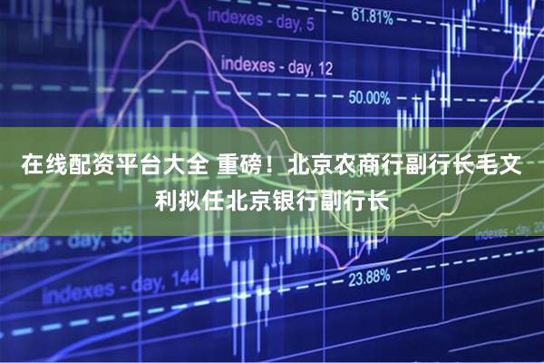 在线配资平台大全 重磅！北京农商行副行长毛文利拟任北京银行副行长